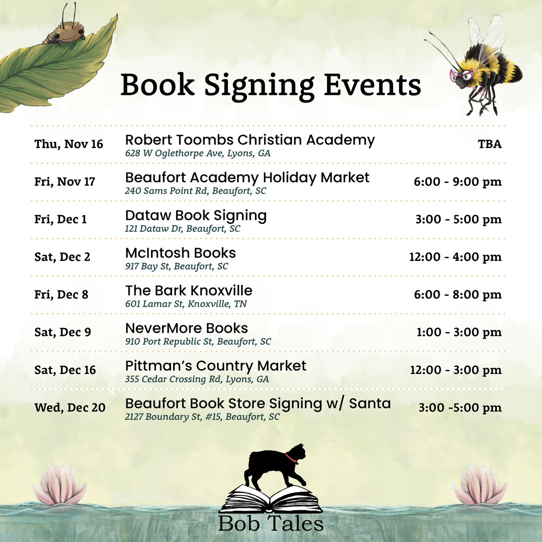 Bob Tales book signing locations